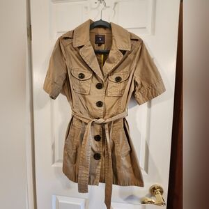 Forever 21 Tan Short-Sleeve Trench Coat